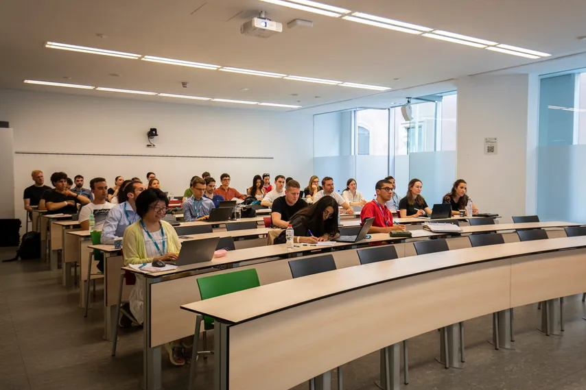 Students being taught in classroom