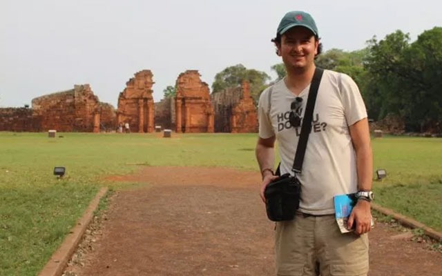 Felipe Valencia at the site of one of the Jesuit missions on Guarani lands in South America