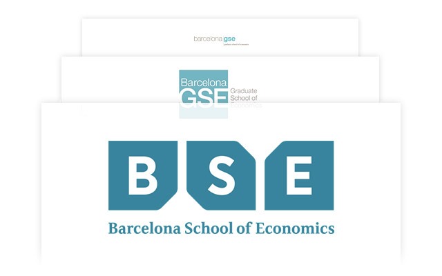 Old Barcelona GSE logos and new Barcelona School of Economics logo