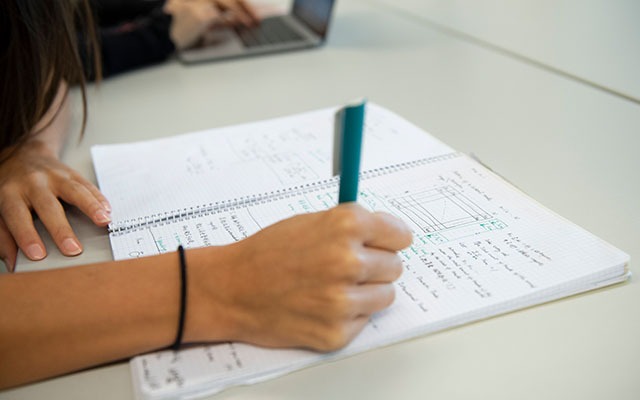 BSE funding 202223 hand writing notes in notebook