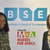 Jane Mbolle Chah with Barcelona School of Economics director Teresa Garcia-Milà